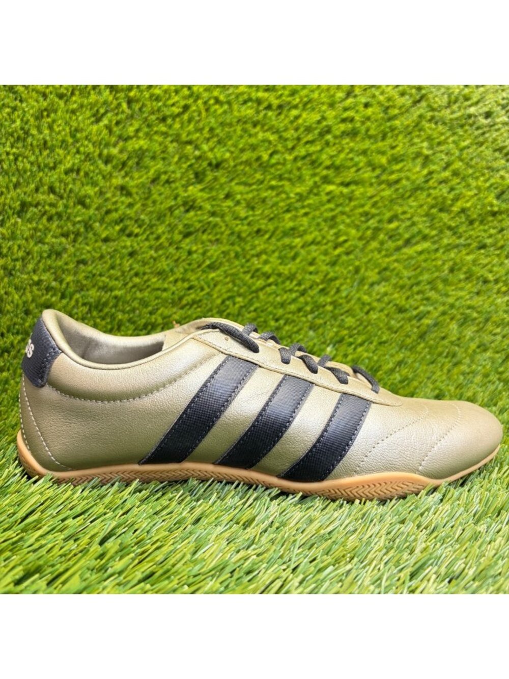 Adidas Grand Court Lo Women Size 7 Cyber Metallic Black Athletic Shoes Sneakers